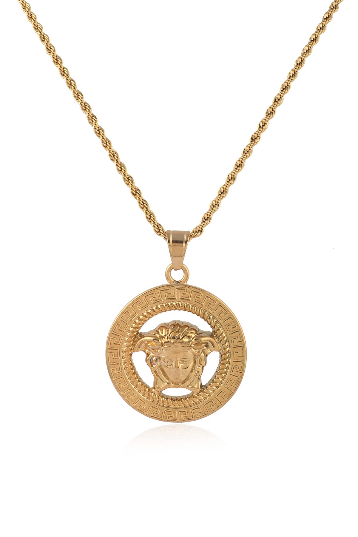 Stainless Steel Gold Plated Curb Chain Box Necklace
