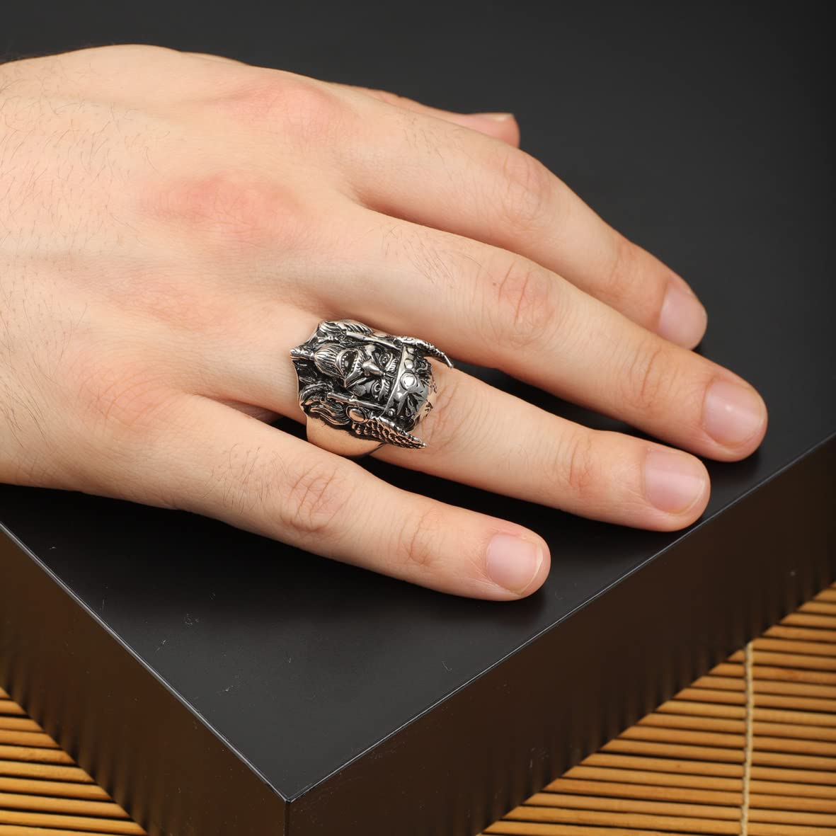 925K Sterling Silver Viking Ring Men