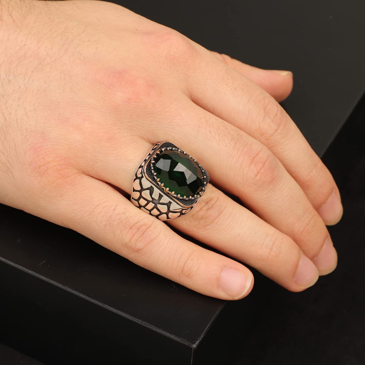 925K Sterling Silver Jade Ring