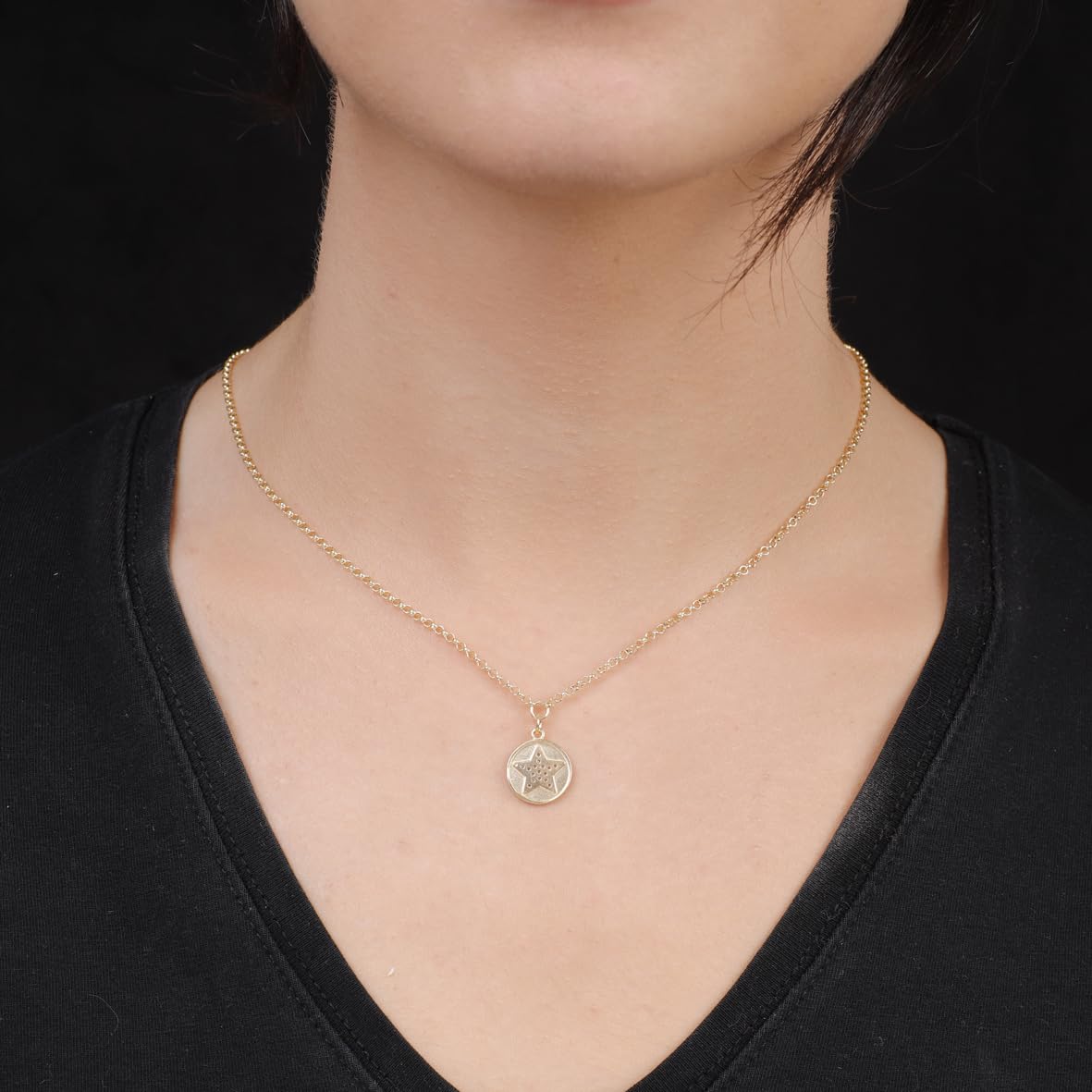 Sterling Silver Star Necklace with Zircon Stone for Women - Cute Star Necklace with Zircon Stone in Gold Plated Jewelry - Birthday Gifts for Women