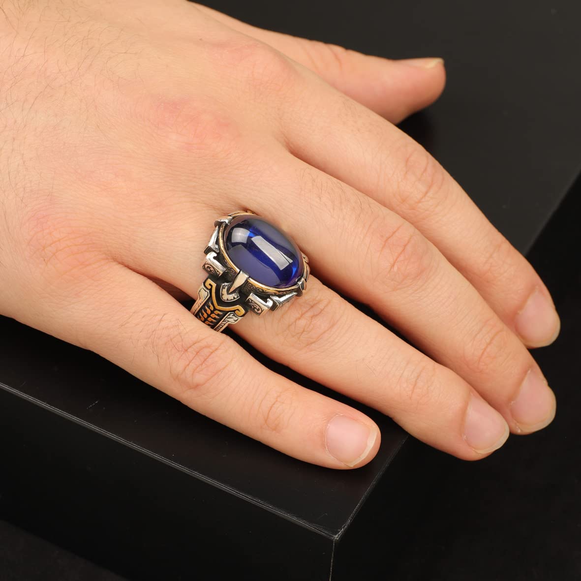 Blue Sapphire Ring Mens