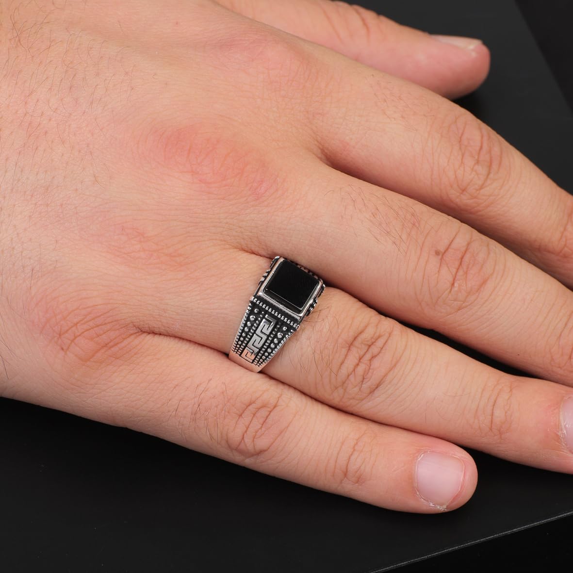 Handmade Black Onyx Signet Ring