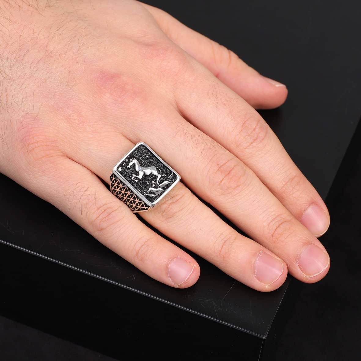 925K Sterling Silver Horse Ring