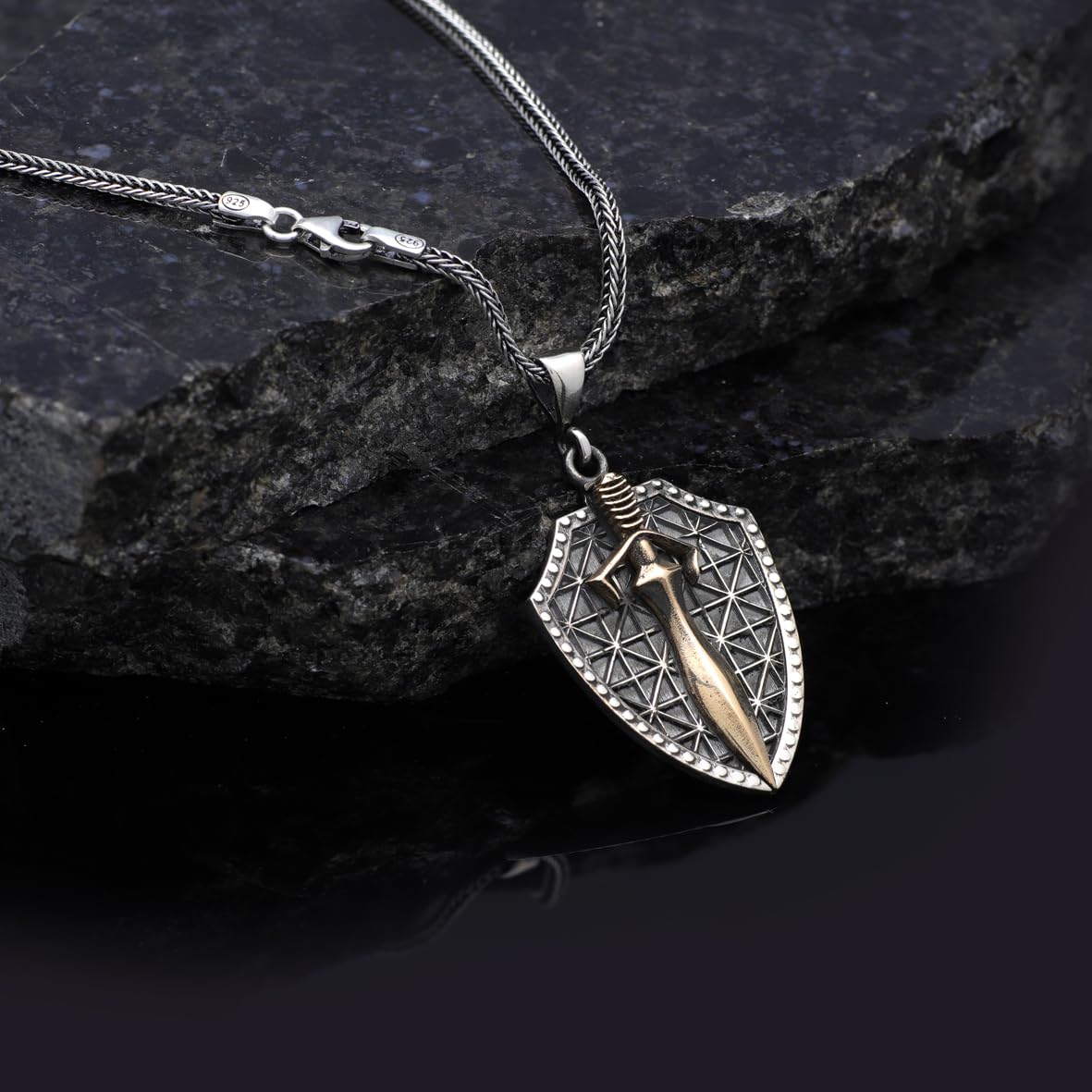 Men's Sword Necklace in Sterling Silver - Mens Silver Chain with Sword Pendant - Exquisite Jewelry Piece - Birthday Gifts