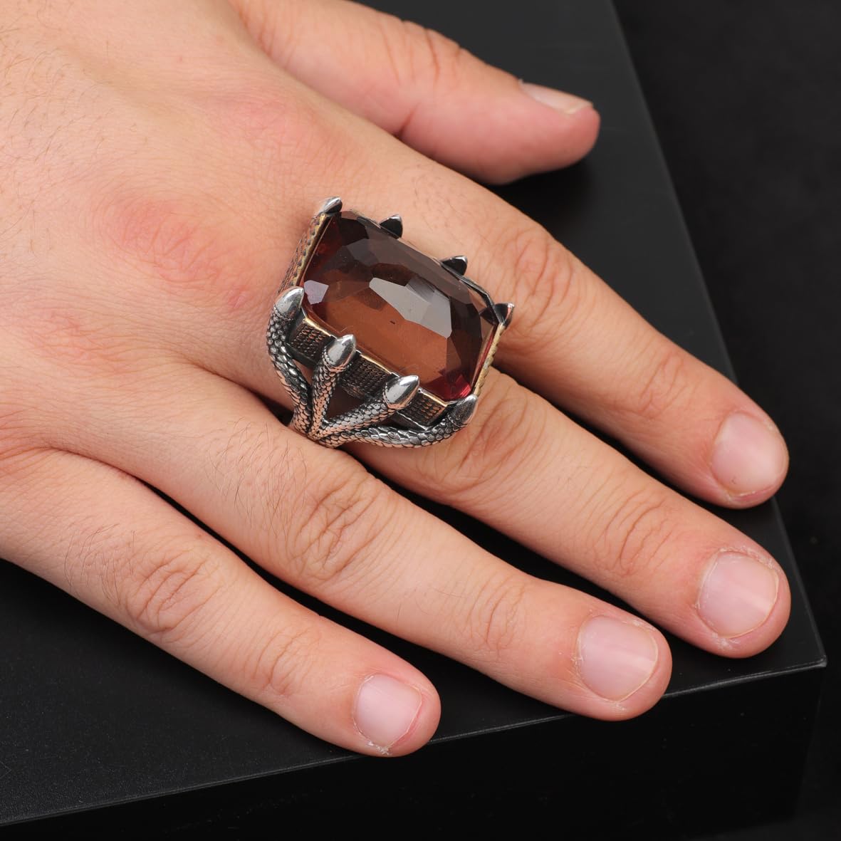 Vintage Citrine Ring for Men