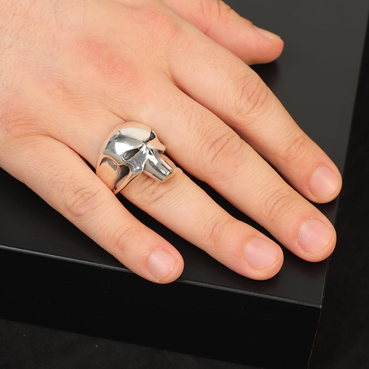 Skull Ring Gothic Ring Silver Signet Ring Statement Ring Vintage Ring Pinky Ring Sterling Silver Ring Gift for Him Handmade