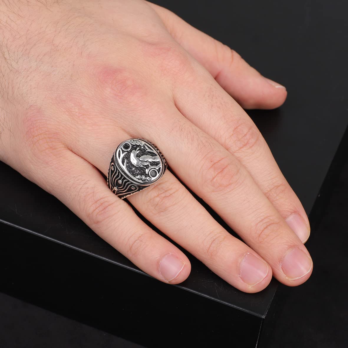 925K Sterling Silver Crow Ring