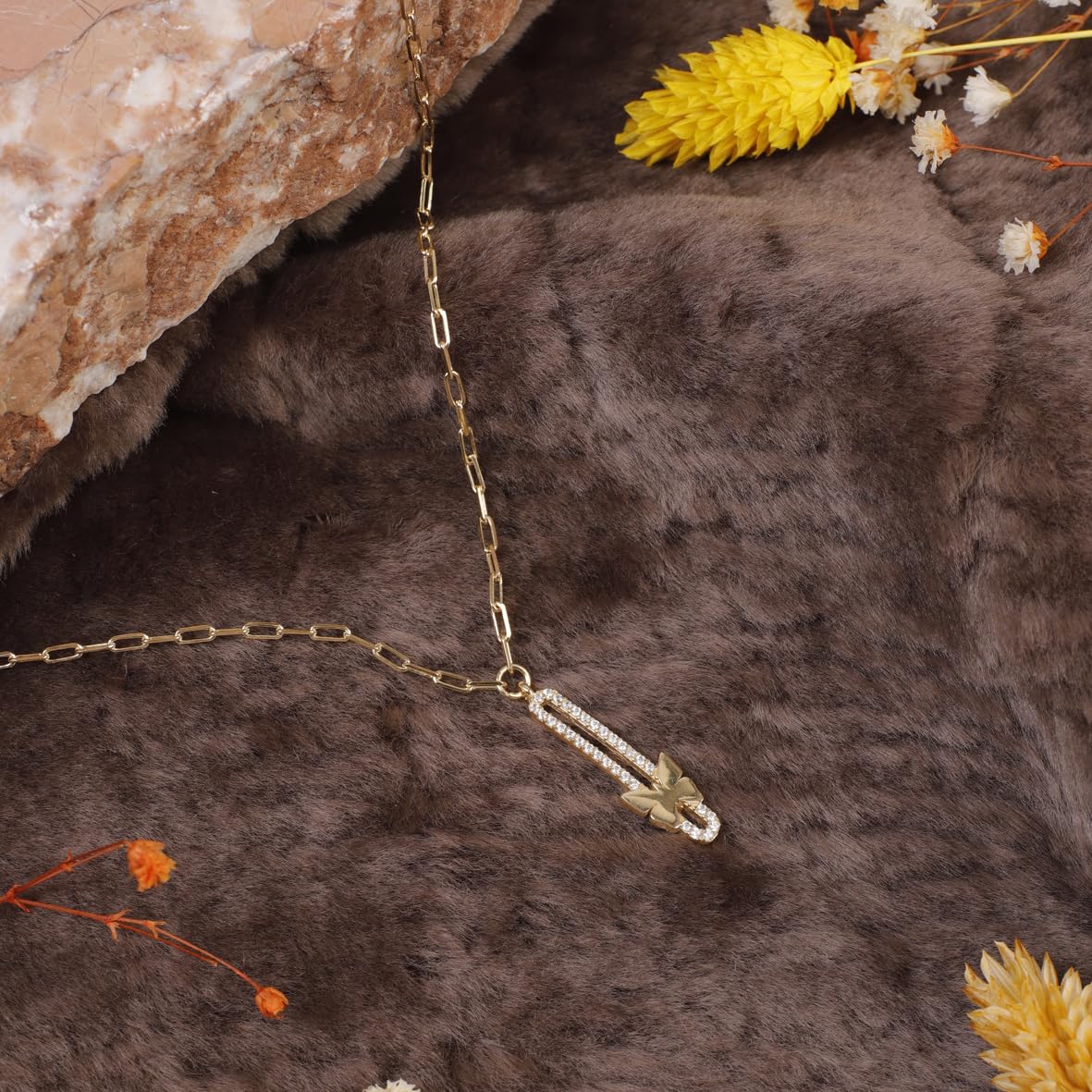 Cute Butterfly Necklace in Gold Jewelry - Gold Plated Sterling Silver Necklace with Butterfly Charm - Aesthetic Jewelry Delight - Birthday Gifts for Women