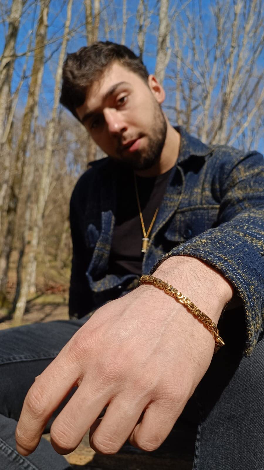 Gold Plated Hand Bracelet Men's Accessories Jewelry