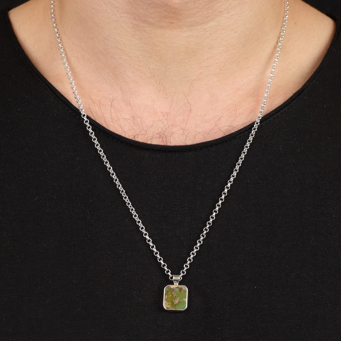 Malachite Necklace Men