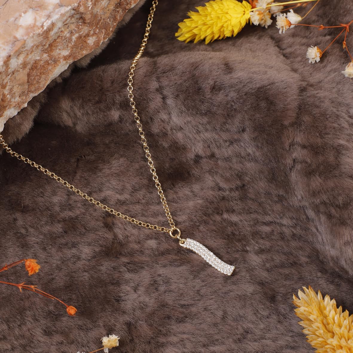Gold Plated Necklace with Sterling Silver Chain - Dainty Gold Necklace for Aesthetic Appeal - Dainty Gold Necklace for Women - Birthday Gifts for Women