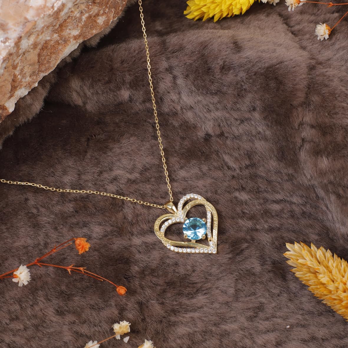 Zirconia Heart Pendant Necklace in Sterling Silver - Love You Forever Necklace - Anniversary Necklace for her Personalized