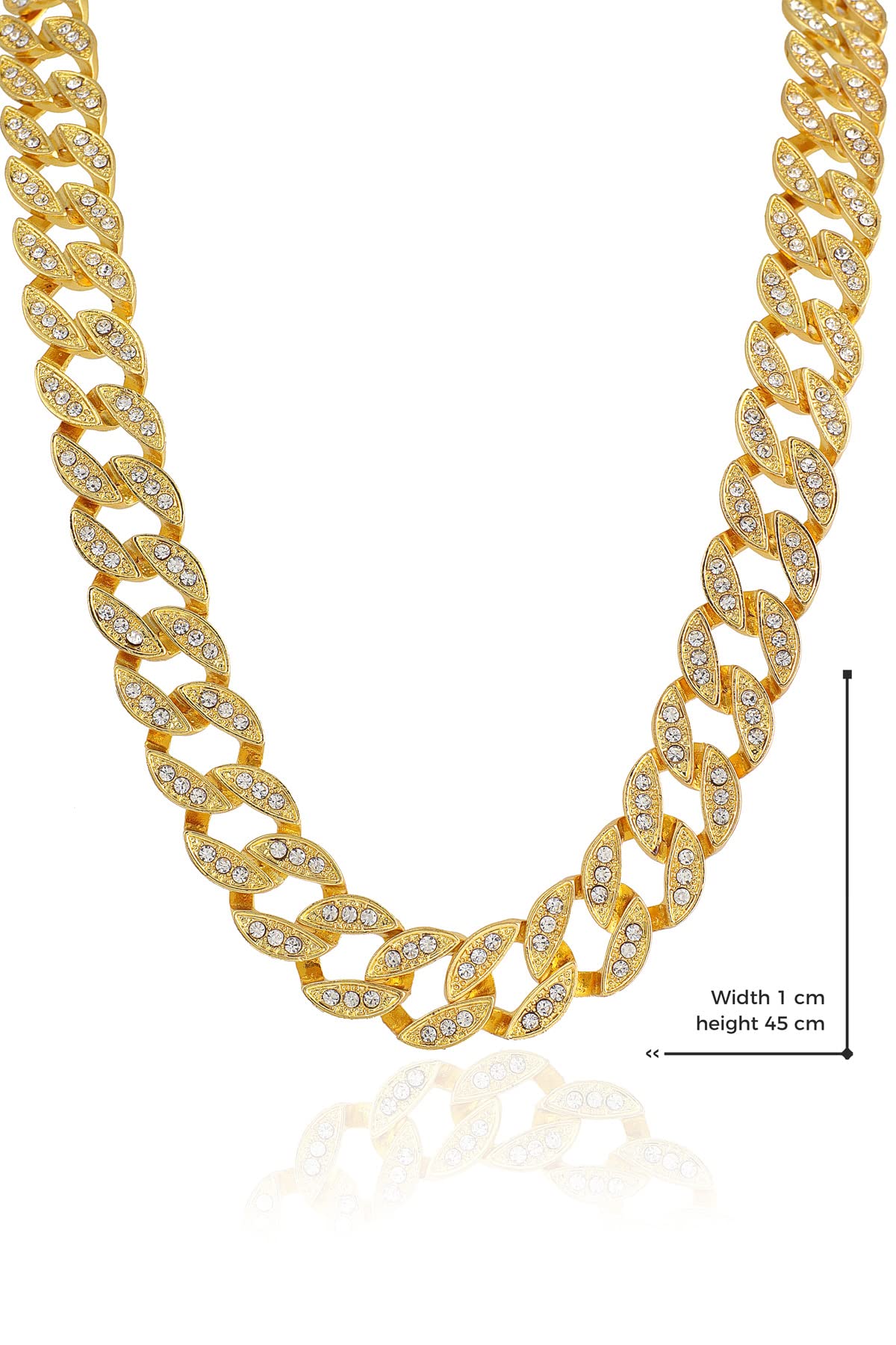 Mens 18K Gold Stainless Steel Chain - Cuban Link Steel Chain Necklace for Men - 30 inches - Gift Packed