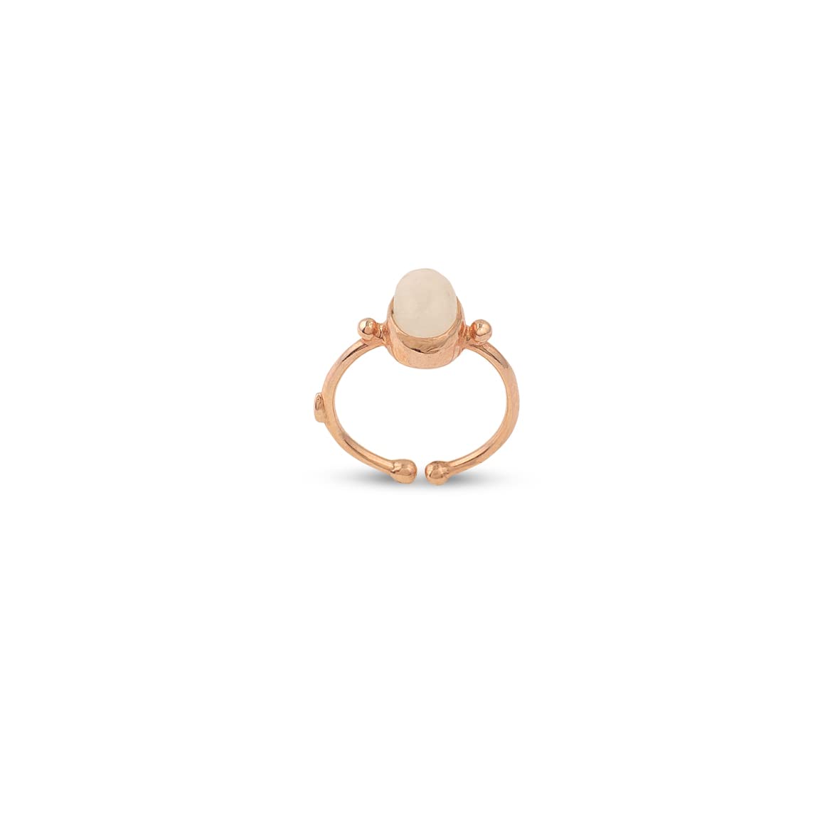 Jewellery Pit Adjustable Moonstone Ring for Women - Handmade Stone Statement Ring for Middle Finger - 925 Sterling Silver Solitaire Ring for Women