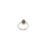 Jewellery Pit Adjustable Labradorite and Rose Gemstone Ring - Handcrafted Statement Ring for Women - Women's Middle Finger Labradorite and Rose Ring — image 1
