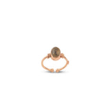 Jewellery Pit Adjustable Labradorite and Rose Gemstone Ring - Handcrafted Statement Ring for Women - Women's Middle Finger Labradorite and Rose Ring — image 1