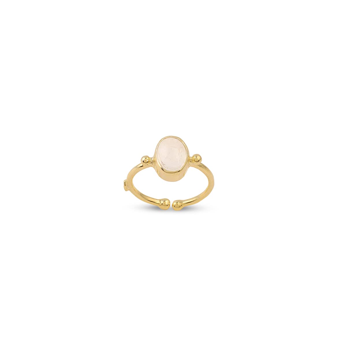 Jewellery Pit Adjustable Rose Quartz Statement Ring for Women - Handcrafted Stone Jewelry - Women's Middle Finger Adjustable Rose Quartz Ring