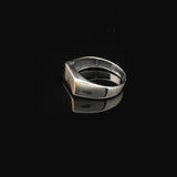 Personalized Wedding Band Signet Ring – Handmade Vintage Pinky Ring for Men – 925 Sterling Silver Engagement Ring with Custom Engraving + Gift Silver Polishing Cloth — image 5