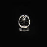 Vintage Blue Tiger Eye Ring with Eagle Design - Handmade 925 Sterling Silver Men's Gemstone Engagement Ring — image 6