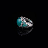 Handmade Jade Ring in Ottoman Style - 925 Sterling Silver Men's Gemstone Jewelry — image 3
