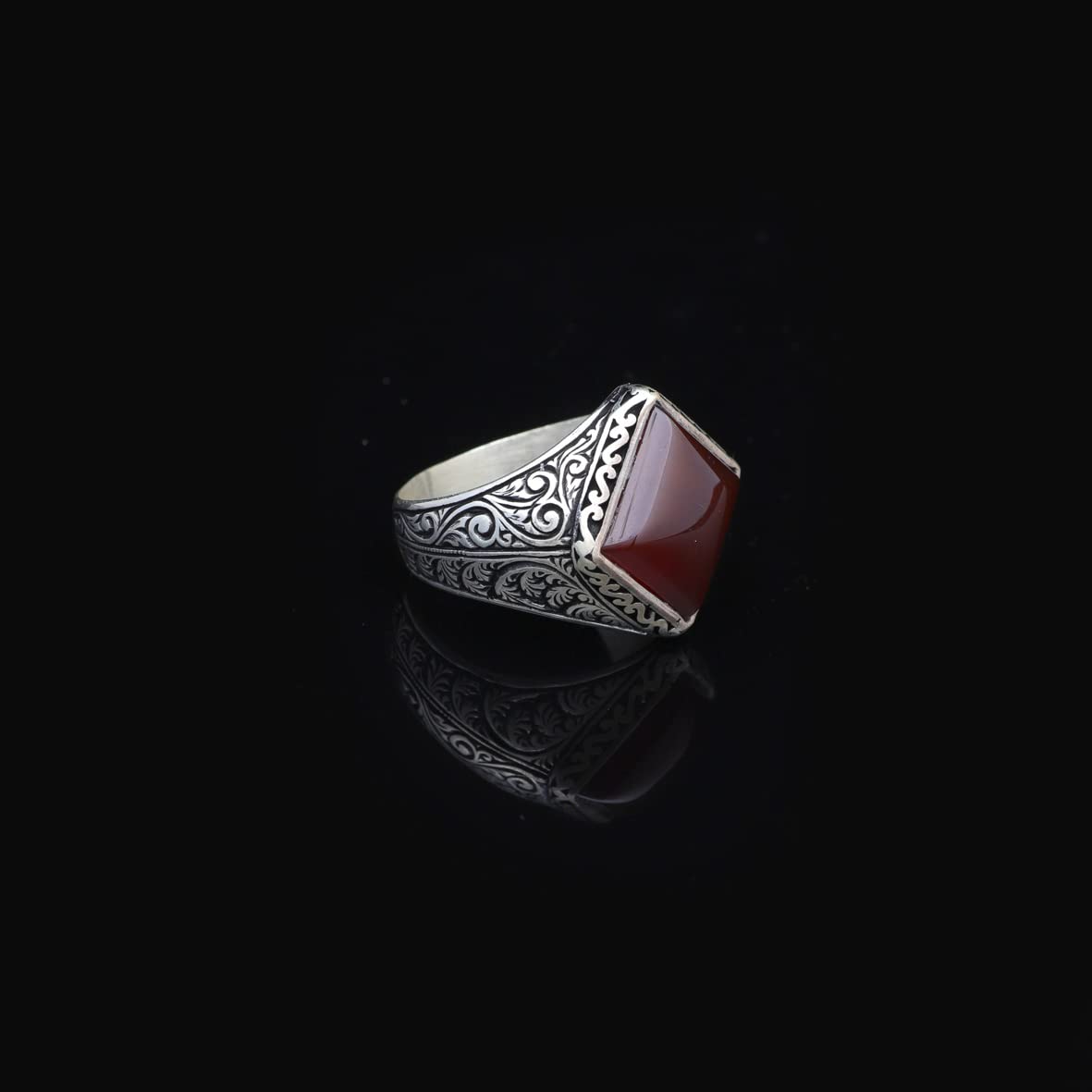 Men Handmade Carnelian Stone Ring