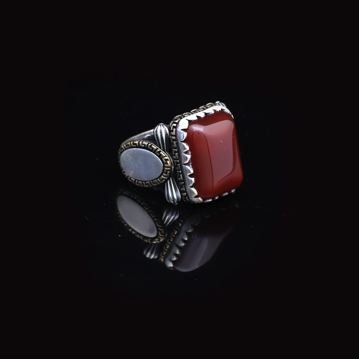 Men Handmade Carnelian Stone Ring