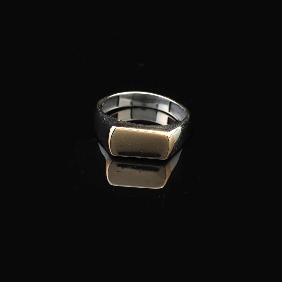 Personalized Wedding Band Signet Ring – Handmade Vintage Pinky Ring for Men – 925 Sterling Silver Engagement Ring with Custom Engraving + Gift Silver Polishing Cloth
