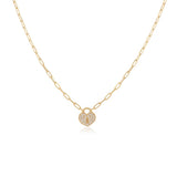 Sterling Silver Heart Necklace and Lock - Cute Heart Necklace and Lock in Gold Jewelry - Gold Plated Heart Necklace Aesthetic Charm - Aesthetic Gold Plated Heart and Lock Necklace — image 1