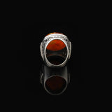 Squeeze Amber Ring – Large Chunky Sterling Silver Ring with Micro Sapphire Stone — image 5