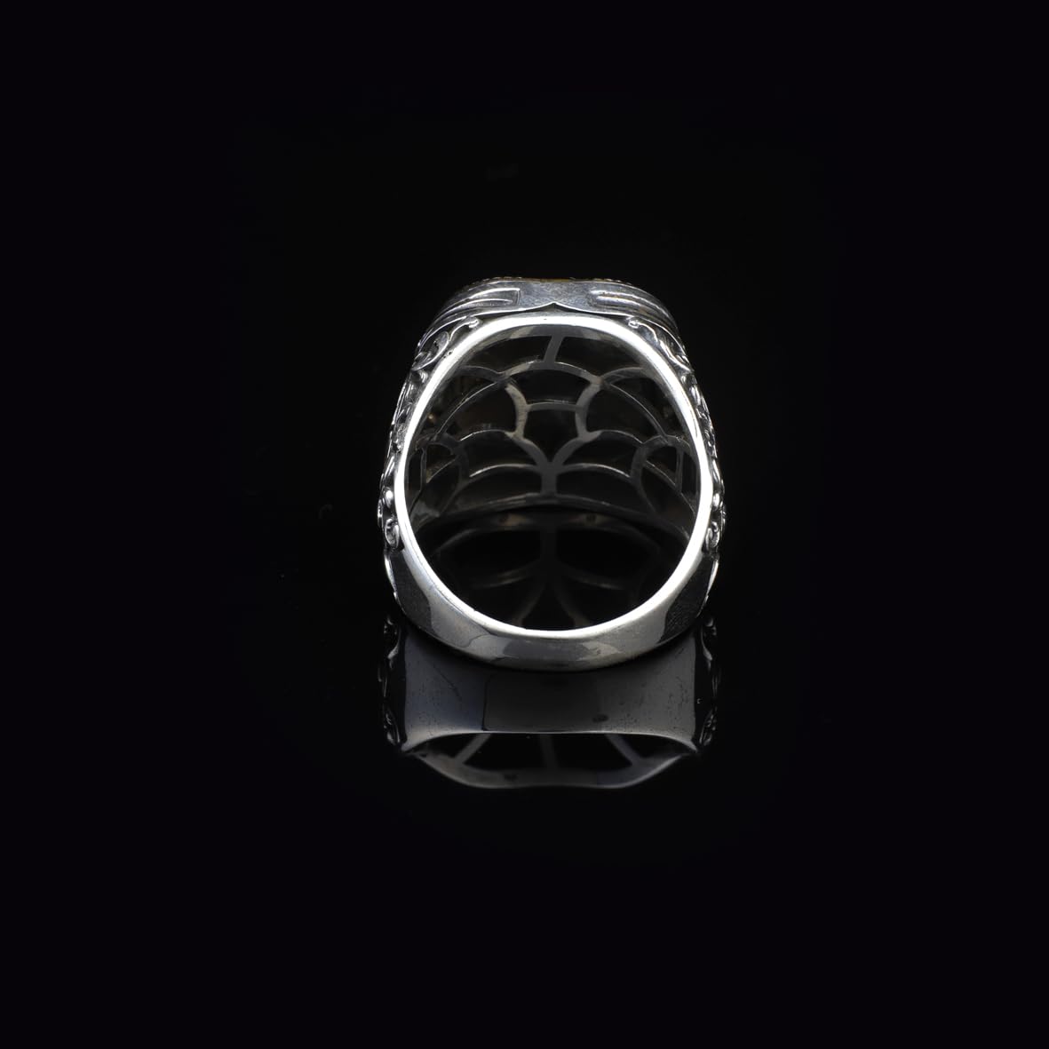 Handmade Genuine Turquoise Men's Ax Ring - Vintage 925 Sterling Silver Ring with Micro Sapphire Gemstone- Men's Turquoise Rings - Birthday Gifts
