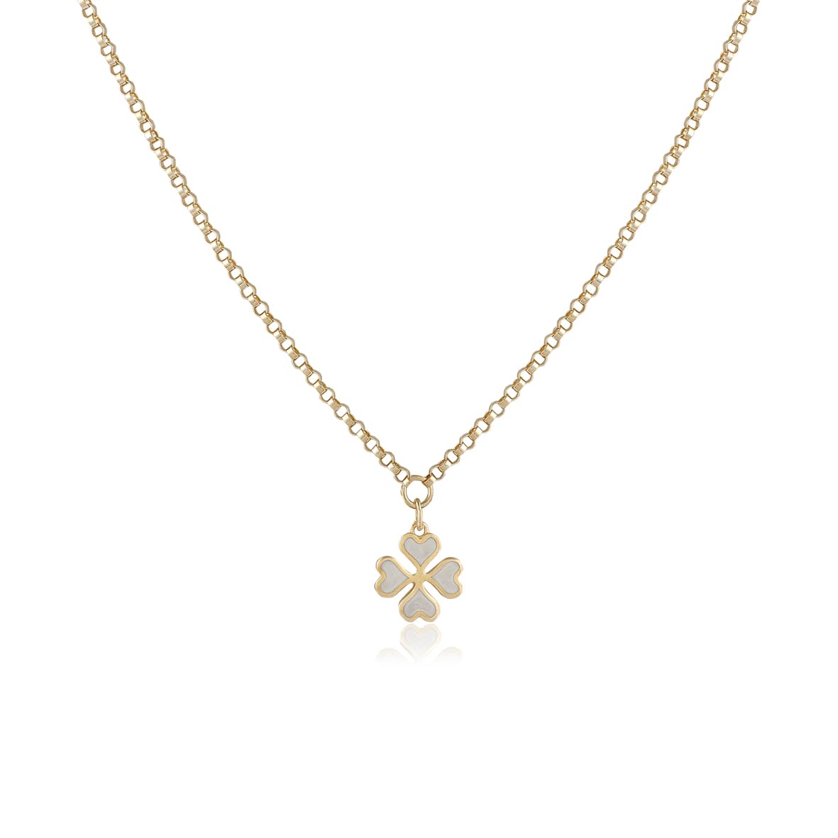 Sterling Silver Four Leaf Clover Necklace for Women - Gold Plated Sterling Silver Necklace with Four Leaf Clover Charm - Birthday Gifts for Women