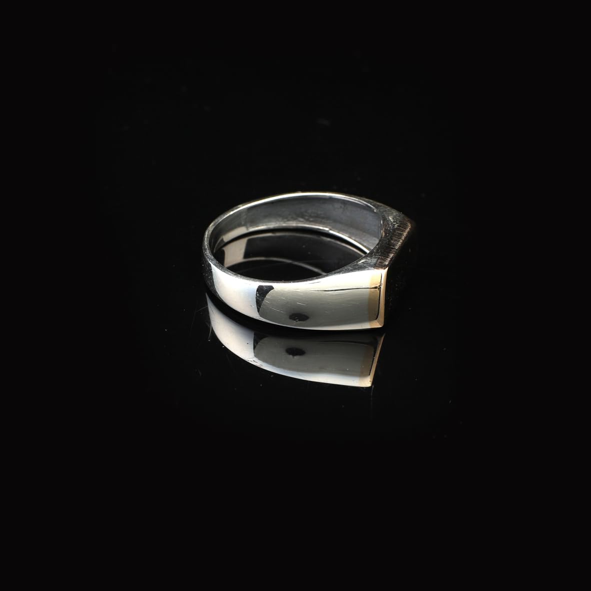 Personalized Wedding Band Signet Ring – Handmade Vintage Pinky Ring for Men – 925 Sterling Silver Engagement Ring with Custom Engraving + Gift Silver Polishing Cloth