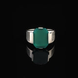 Vintage Ottoman Jade Signet Ring for Men – Sterling Silver Pinky Ring — image 3