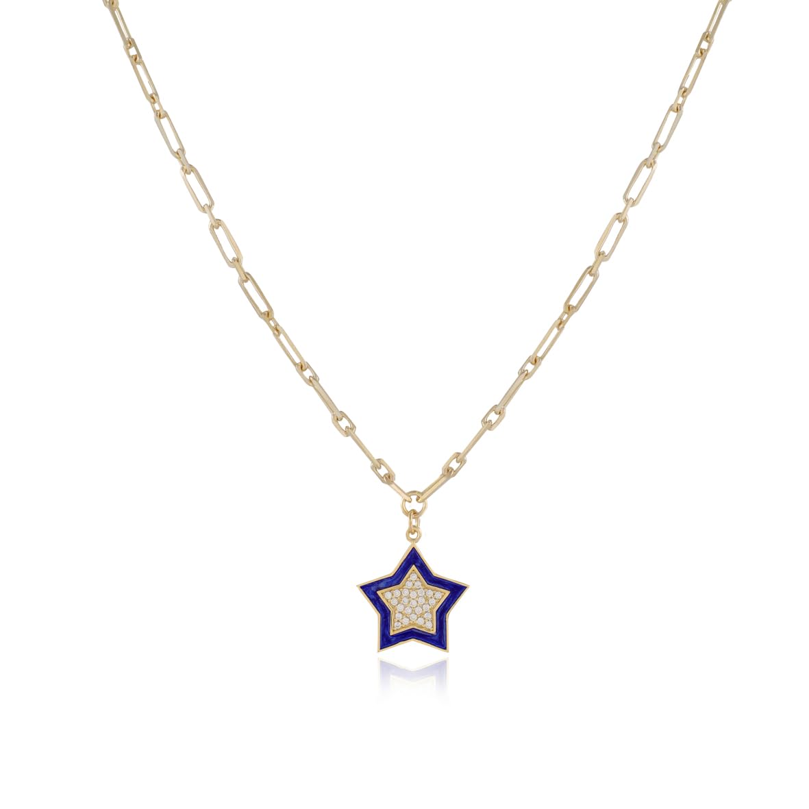 Sterling Silver Star Necklace with Zircon Stone for Women - Cute Star Necklace with Zircon Stone in Gold Plated Jewelry - Birthday Gifts for Women