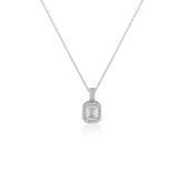 Sterling Silver Baguette Necklace - Sterling Silver Aesthetic Jewelry for Women - Cute Baguette Necklace in Sterling Silver — image 1
