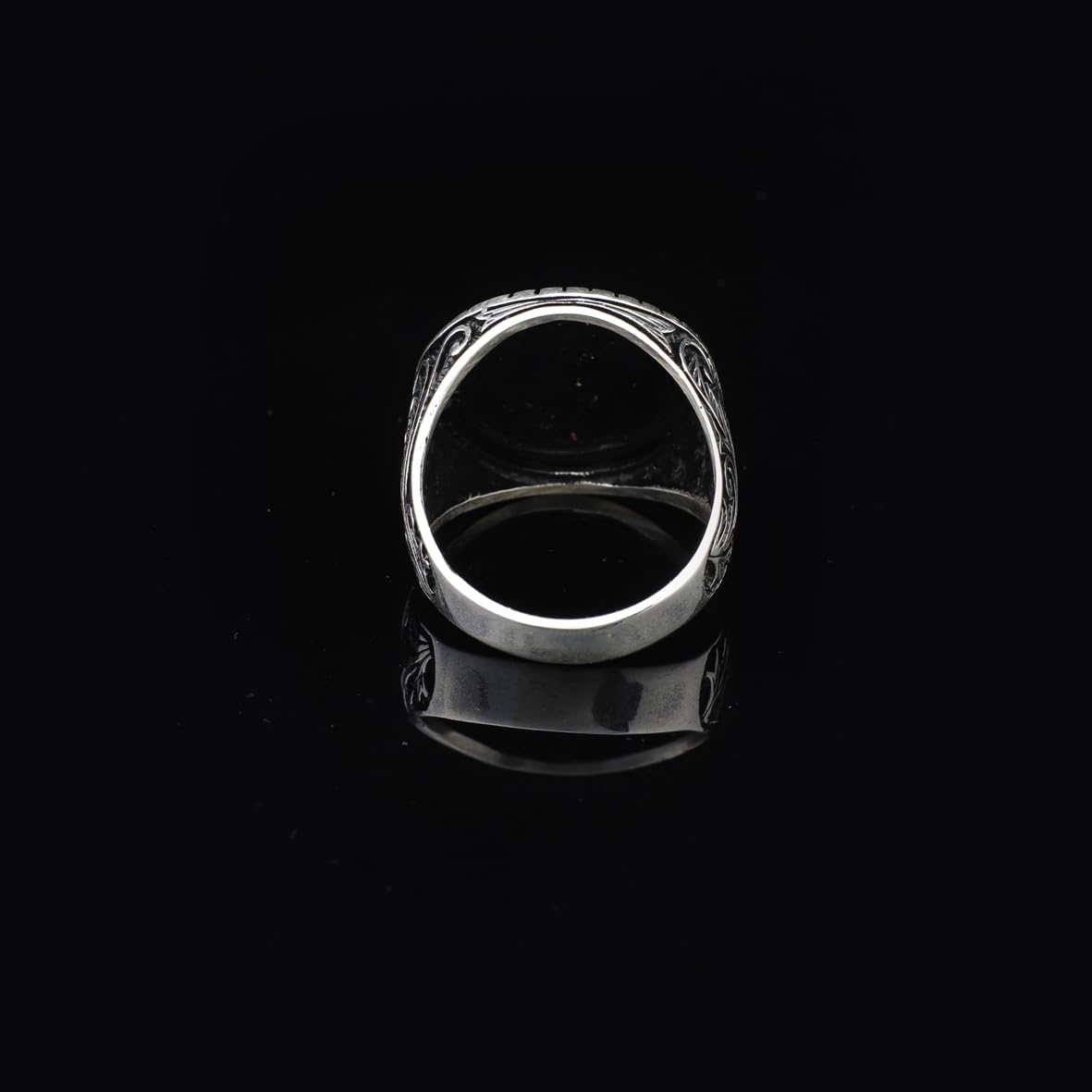 Handmade 925 Sterling Silver Custom Signet and Skull Ring - Men's Jewelry with Silver Polishing Cloth Gift
