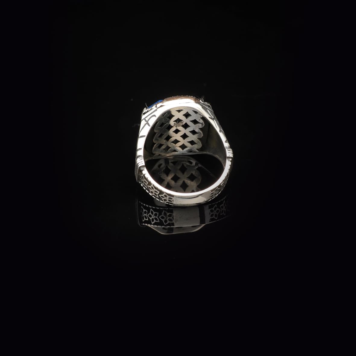 Vintage Blue Tiger Eye Ring for Men