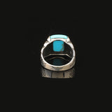 Mens Turquoise Ring Ottoman Vintage Ring Sterling Silver Ring Pinky Ring Silver Signet Ring Gemstone Ring Ottoman Statement Ring Vintage Ring Gift for Him — image 5