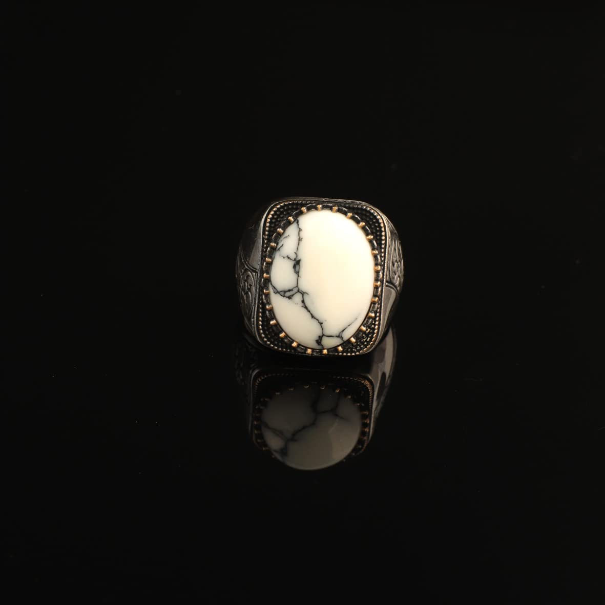 Turquoise Stone Men Silver Ring