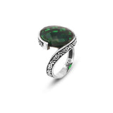 Emerald Ring Gemstone Ring Ottoman Statement Ring Vintage Ring Pinky Ring Sterling Silver Ring Gift for Him Jewelry — image 1