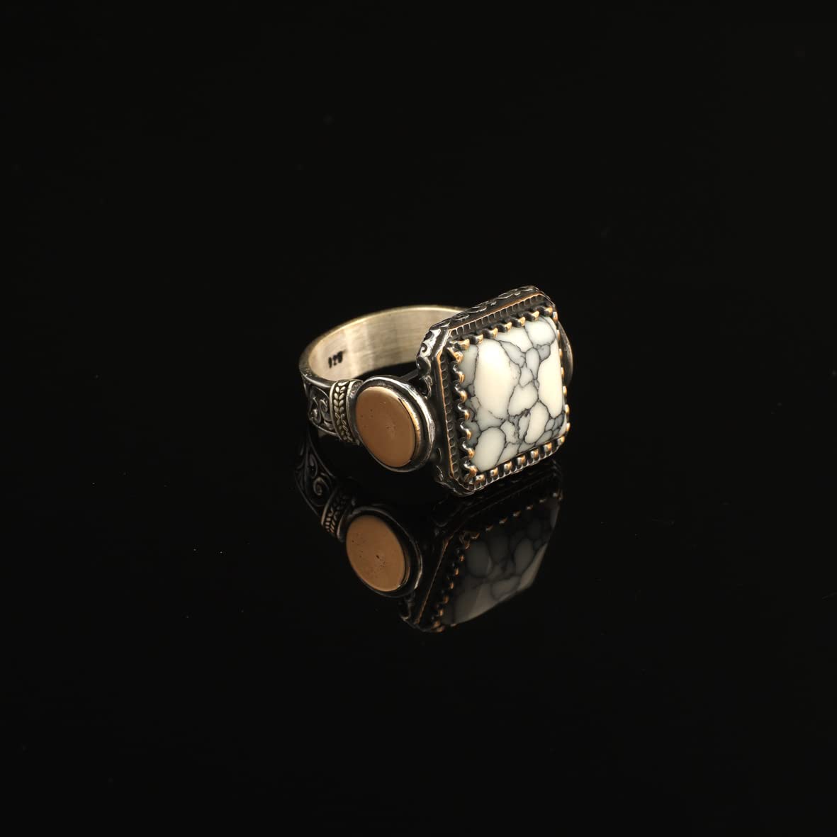 Turquoise Stone Men Silver Ring