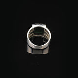 Handmade Jade Gemstone Square Stone Pinky Ring for Men Vintage 925 Sterling Silver — image 6