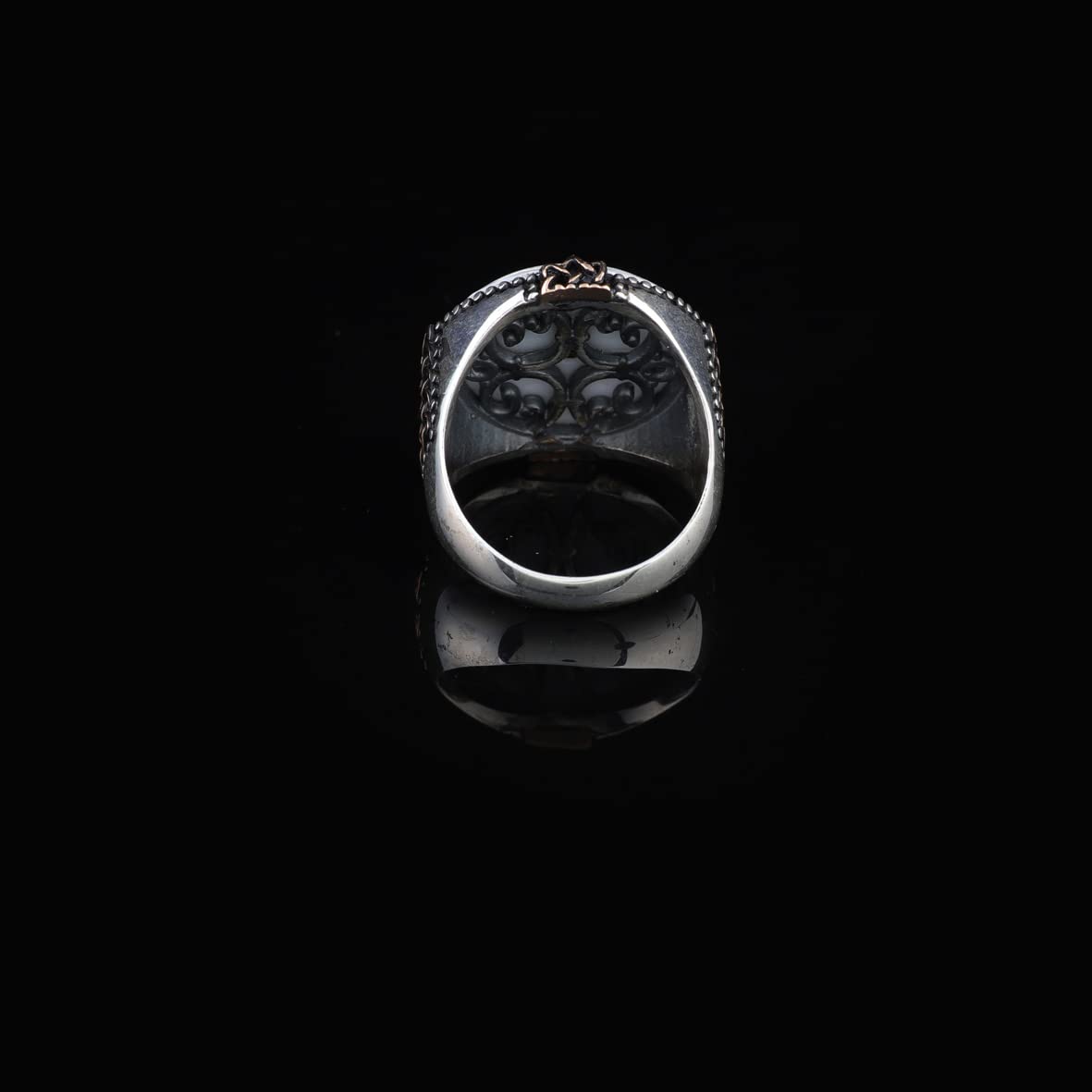Mother of Pearl Gemstone Handmade Mens Ring