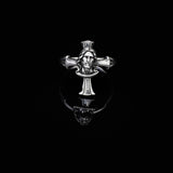 Handmade Cross Jesus Ring - 925 Sterling Silver Men's Christian Jewelry with Silver Polishing Cloth Gift — image 6