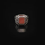Vintage Carnelian Ring for Men - 925 Sterling Silver Turkish Gemstone Engagement Ring — image 3