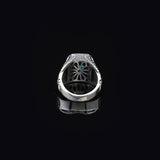 Mystic Topaz Ring with Eagle Design- Vintage Handmade Gemstone Men's Sterling Silver Ring - Includes Silver Polishing Cloth Gift — image 6