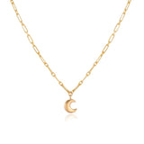Gold Plated Sterling Silver Moon Necklace - Aesthetic Moon Necklace - Cute Necklaces for Women's Jewelry Collection - Birthday Gifts for Women — image 1
