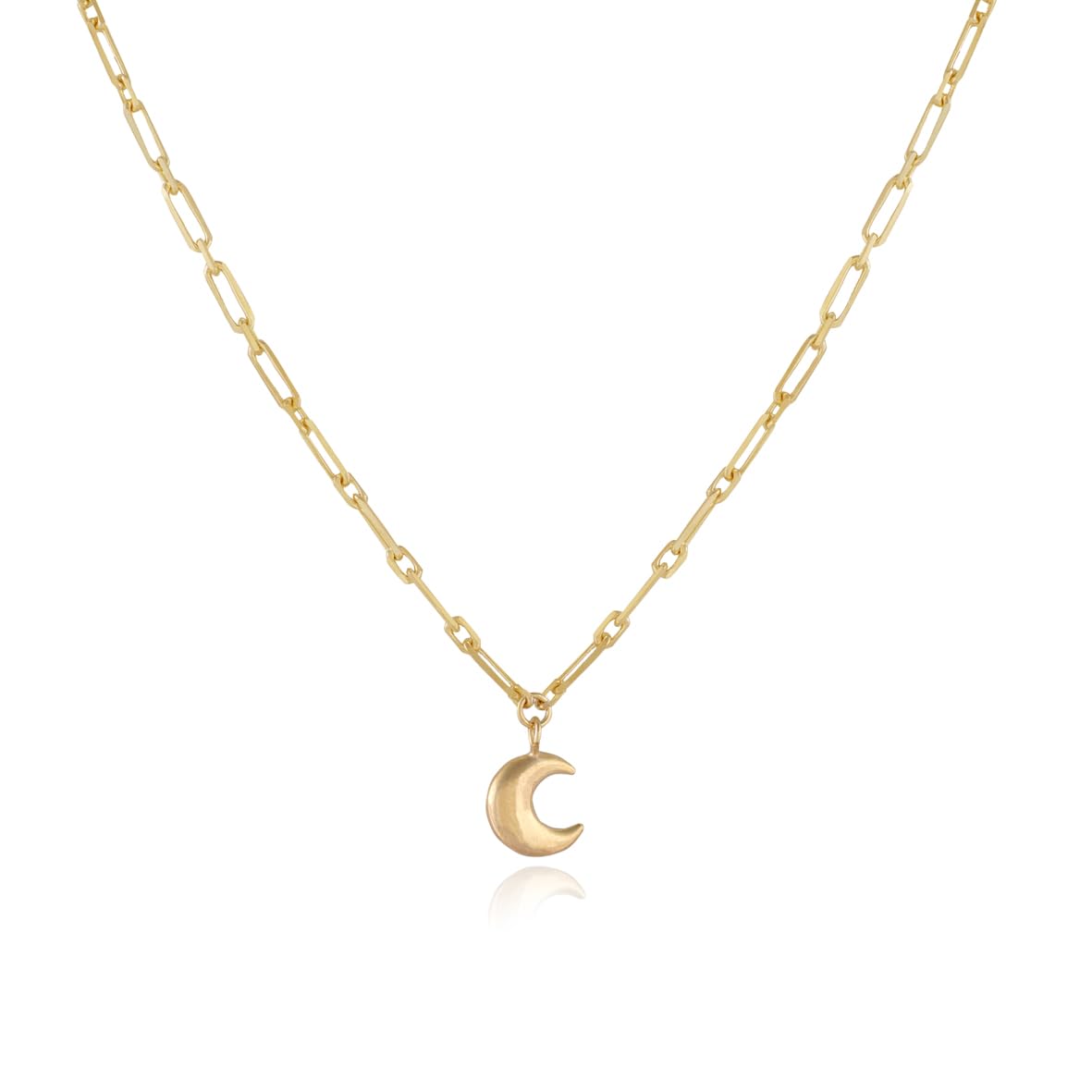 Gold Plated Sterling Silver Moon Necklace - Aesthetic Moon Necklace - Cute Necklaces for Women's Jewelry Collection - Birthday Gifts for Women