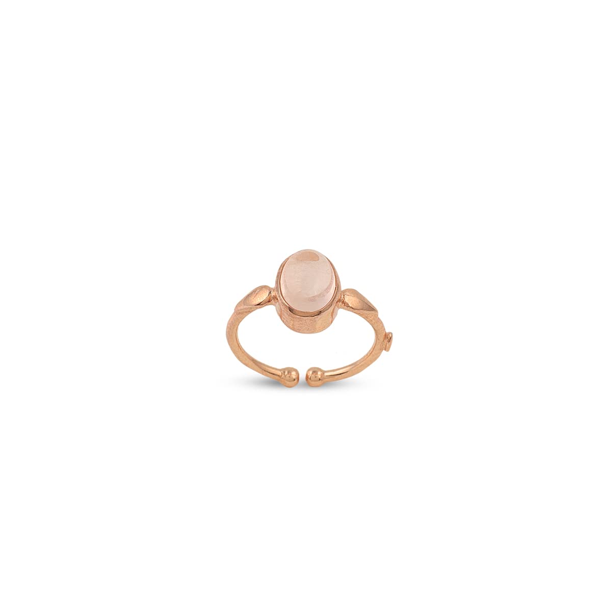 Jewellery Pit Adjustable Rose Quartz Statement Ring for Women - Handcrafted Stone Jewelry - Women's Middle Finger Adjustable Rose Quartz Ring