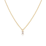 Baguette Necklace with Zircon Stone in Gold Plated Sterling Silver - Cute and Aesthetic Necklace - Gold Plated Sterling Silver for Women - Birthday Gifts for Women — image 1